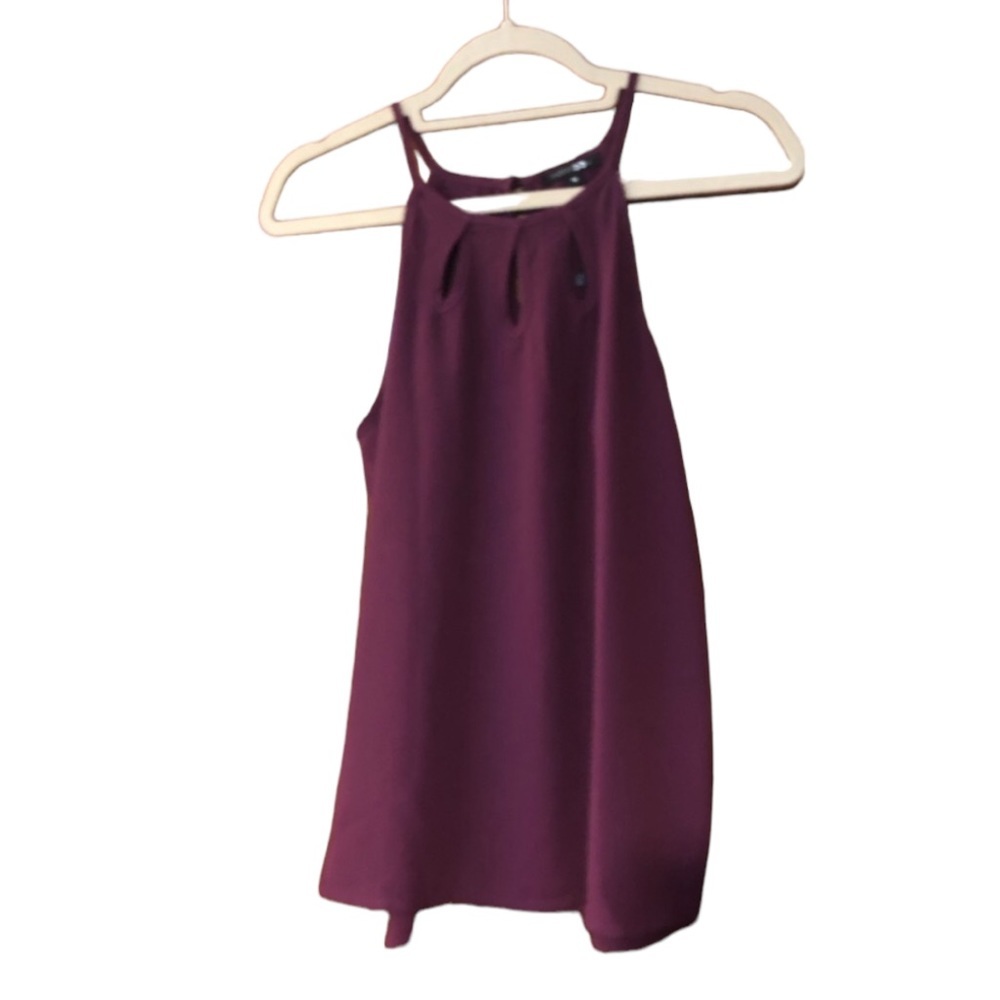 PAPERMOON Women’s Cutout Tank Top Deep Purple Lightweight Size M